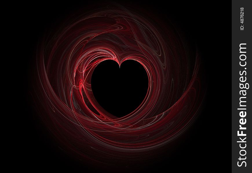 Abstract heart with red lines