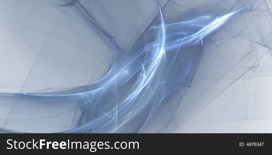 Abstract fractal of blue lines