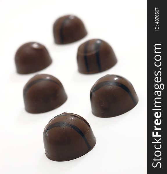 Chocolate bonbons isolated on a white background