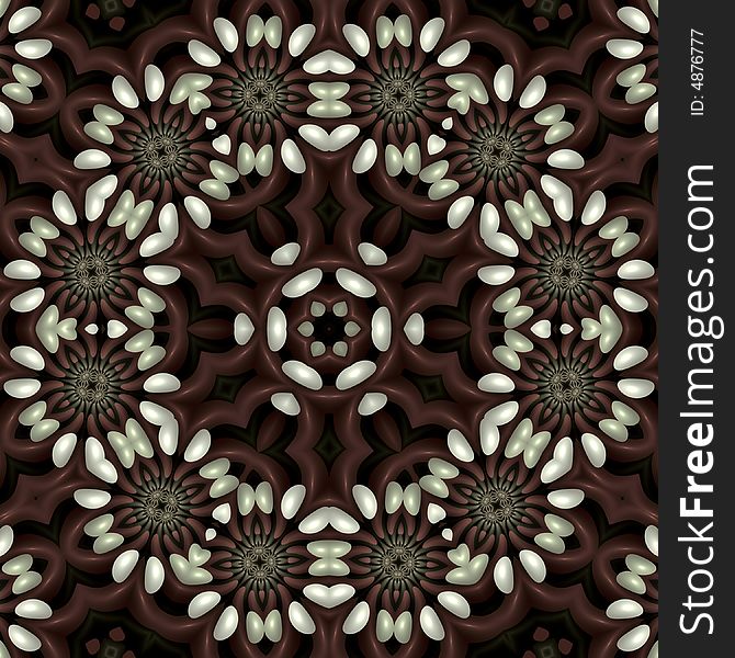 Abstract fractal image resembling a carved floral mandala