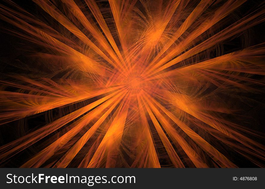 Abstract fractal sun on a black background