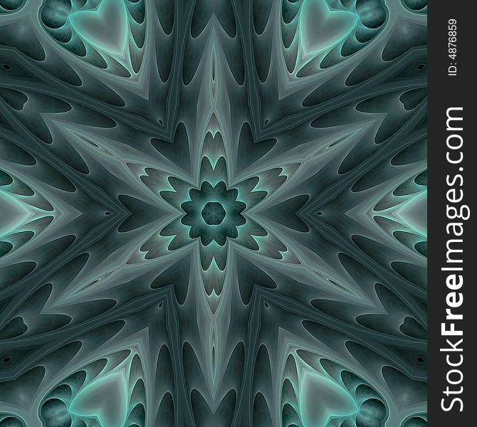 Abstract fractal image resembling a misty star cross