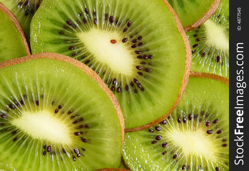 Kiwi slices on white background. Kiwi slices on white background