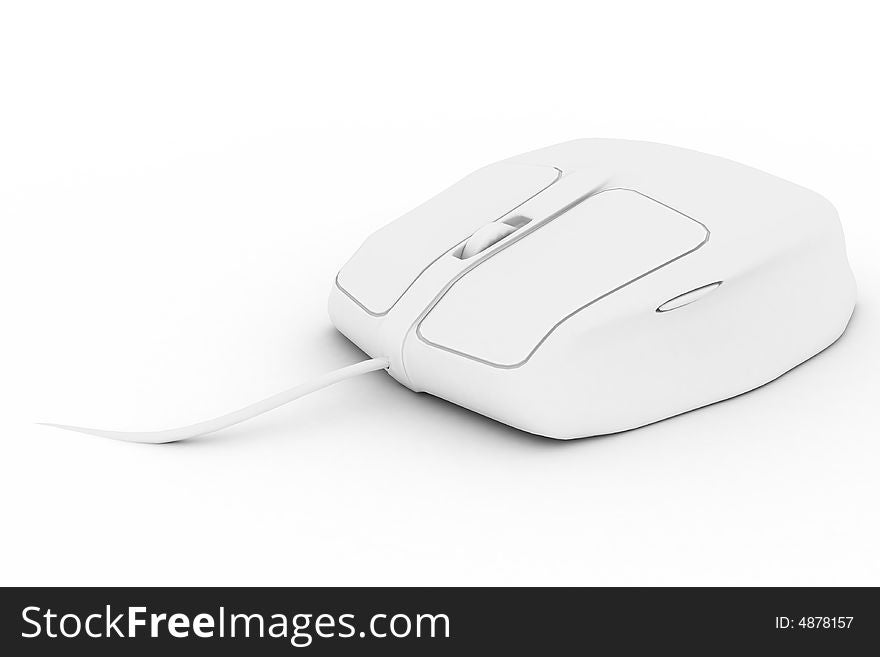 White pc mouse on white background 2