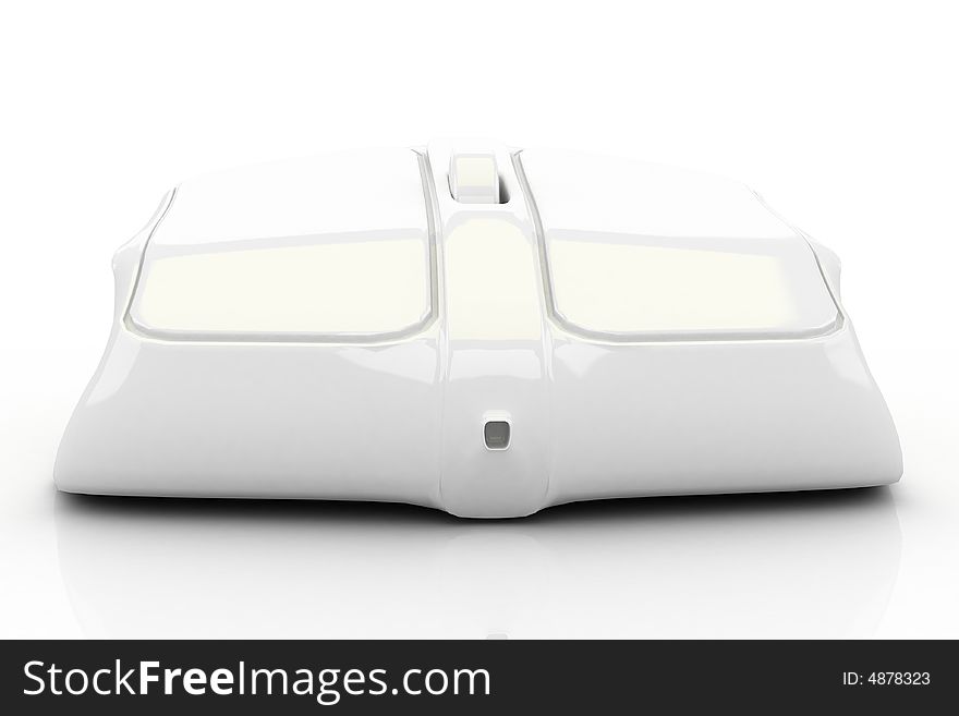 White pc mouse on white background 6