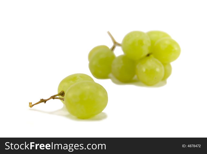 Some grapes on white background
