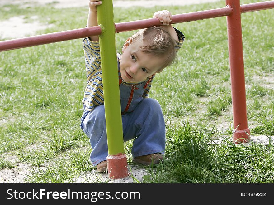 Cute baby boy outdoor portrait. Cute baby boy outdoor portrait