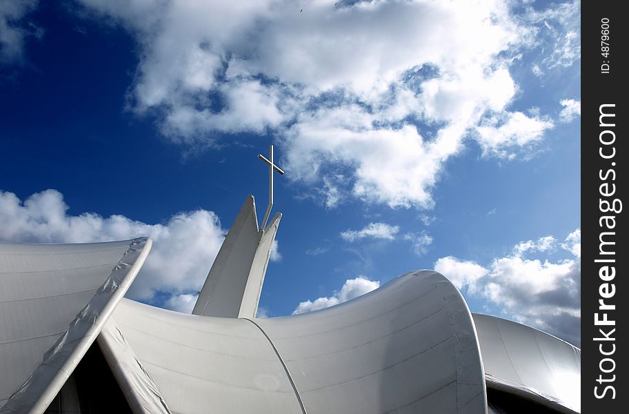 The church and blue sky - Holland. The church and blue sky - Holland.