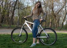 Girl And Bicycle Stock Photography Girl And Bicycle Stock Photography