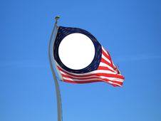 Distorted Flag And Pole Royalty Free Stock Photo