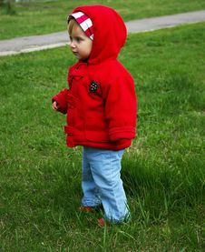 Small Girl Goes For A Walk Stock Photo Small Girl Goes For A Walk Stock Photo