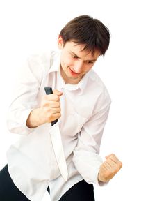Man With Knife Stock Photography