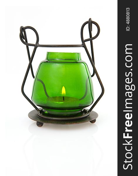 Green candle lamp