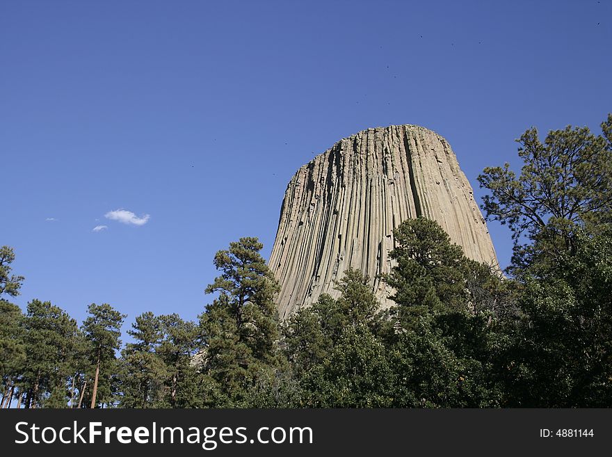 View of Devils Tower National Monument. View of Devils Tower National Monument