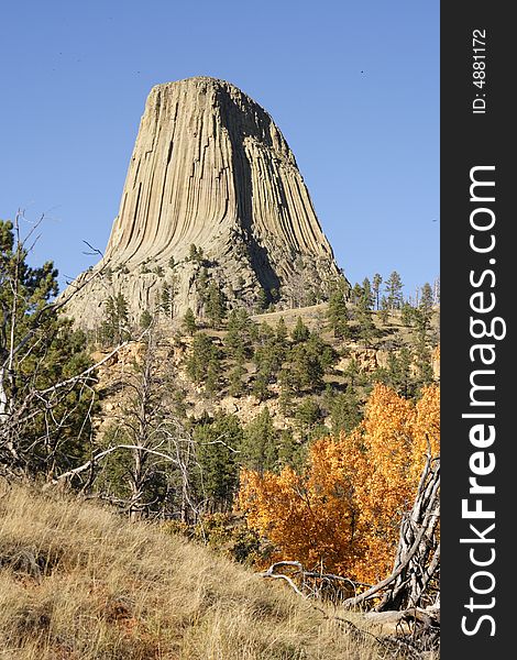View of Devils Tower National Monument, Wyoming