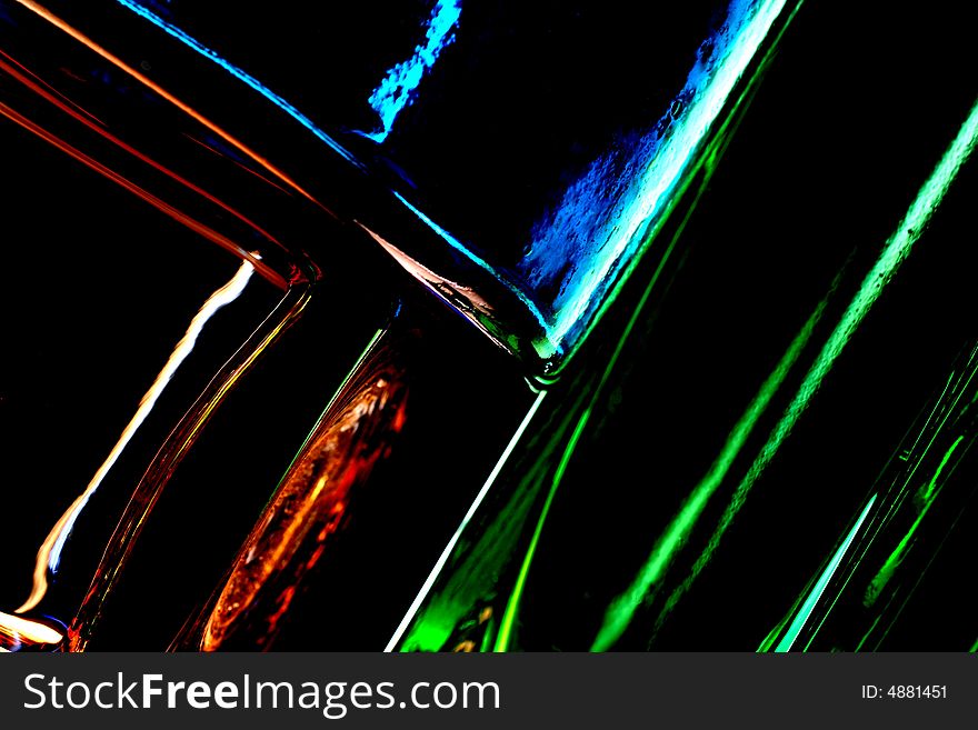 Abstract background design made of  glass on black. Abstract background design made of  glass on black.