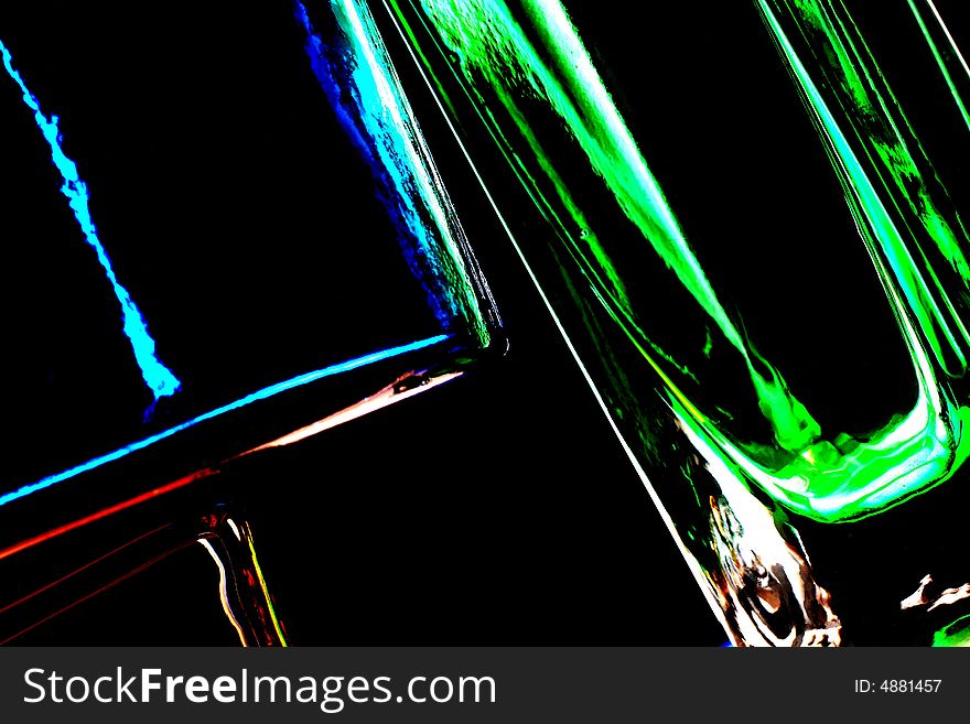 Abstract background design made of  glass on black. Abstract background design made of  glass on black.