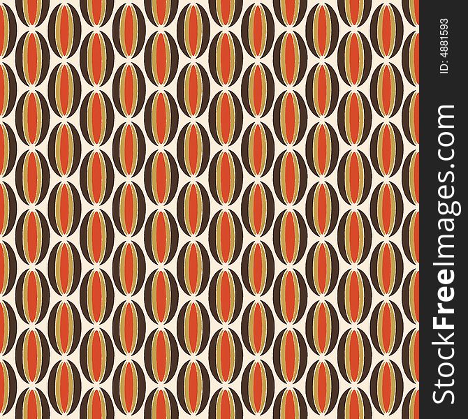 Orange and brown oval retro pattern and background. Orange and brown oval retro pattern and background