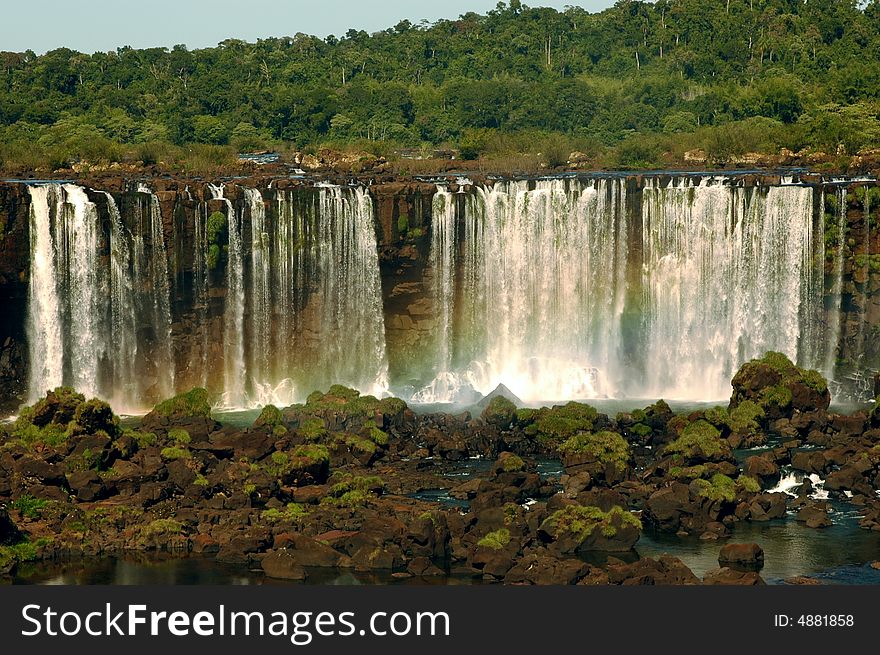 Argentinian Iguazu falls from Brazil. Argentinian Iguazu falls from Brazil