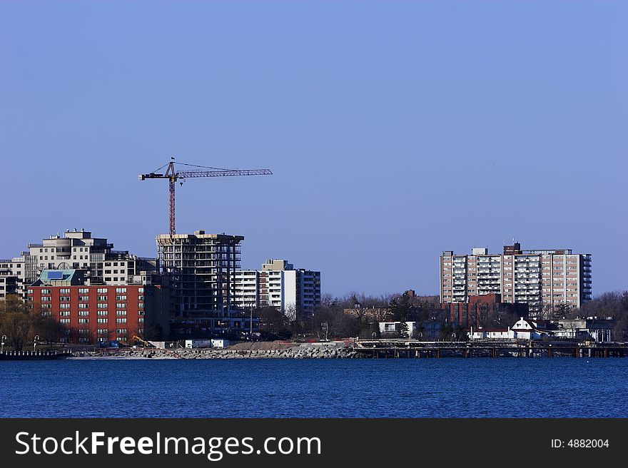 High-rise buildings along the the shoreline