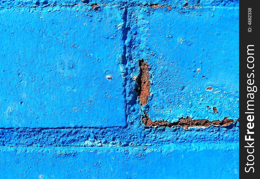 Colorful bits of a city - blue painted bricks. Colorful bits of a city - blue painted bricks.