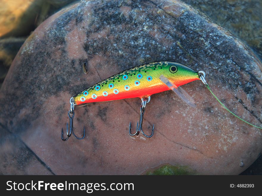 Close-up of a fishing lure.