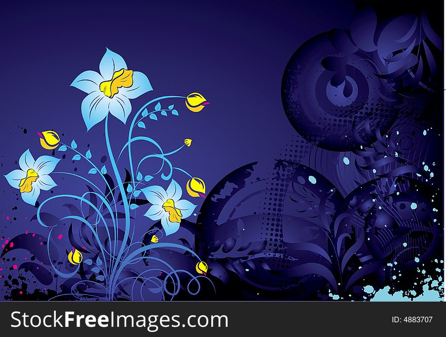 Abstract floral background. A vector format is added. Suits well for a postcard or background. Abstract floral background. A vector format is added. Suits well for a postcard or background