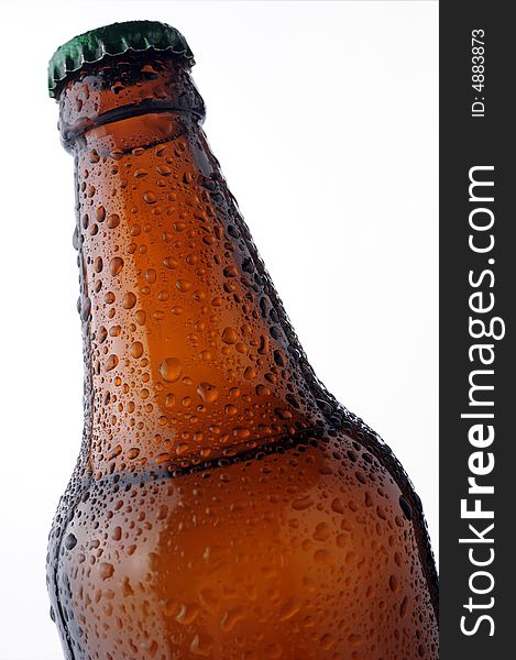 Beer Bottle With Water Drops
