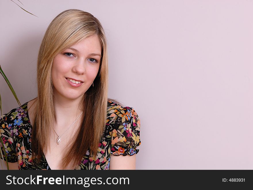 Portrait of attractive young girl smiling. Portrait of attractive young girl smiling