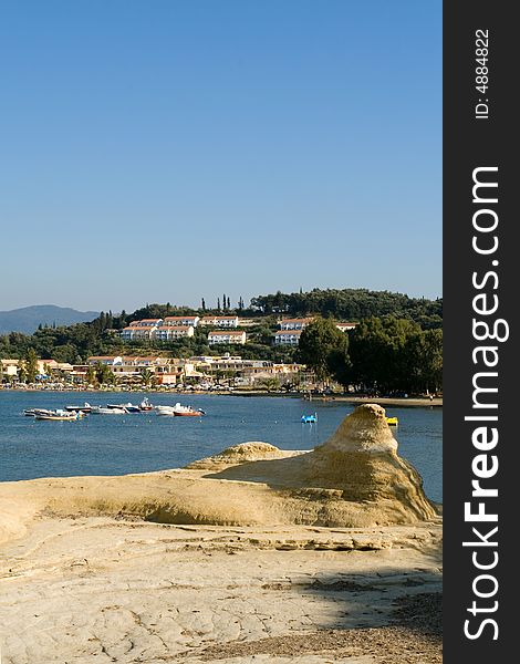 Greek resort of Sidari view in Corfu island. Greek resort of Sidari view in Corfu island