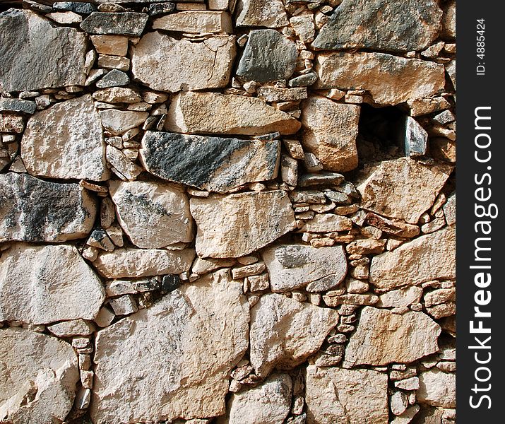 Stone wall from a traditional house in Cyprus