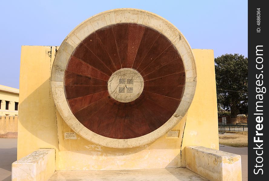 India Jaipur Jaipur observatory sundial this is the largest sundial on planet earth ; constructed by the founder of the pink city , jaipur, the astronomer king maharaja jai sing