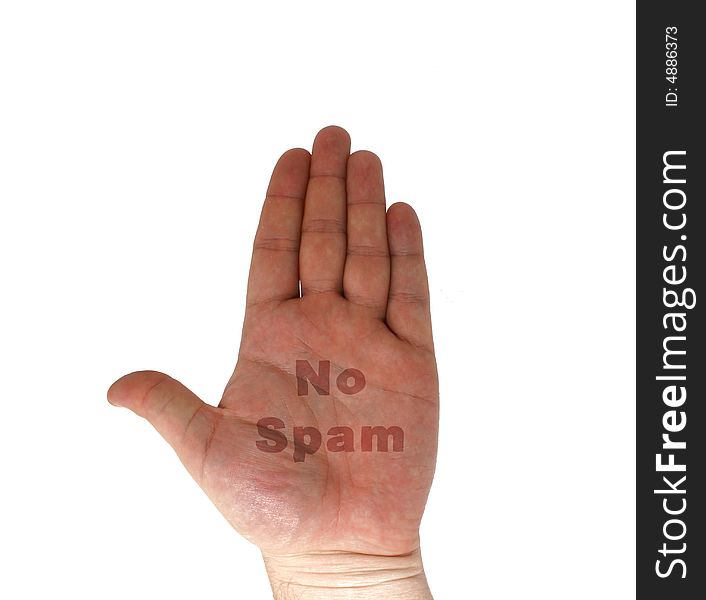 Hand With Anti-Spam Sign