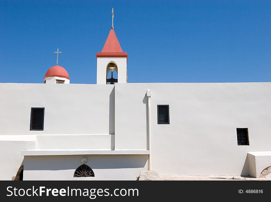 Old mediterranean orthodox church in a city of Israel. Old mediterranean orthodox church in a city of Israel