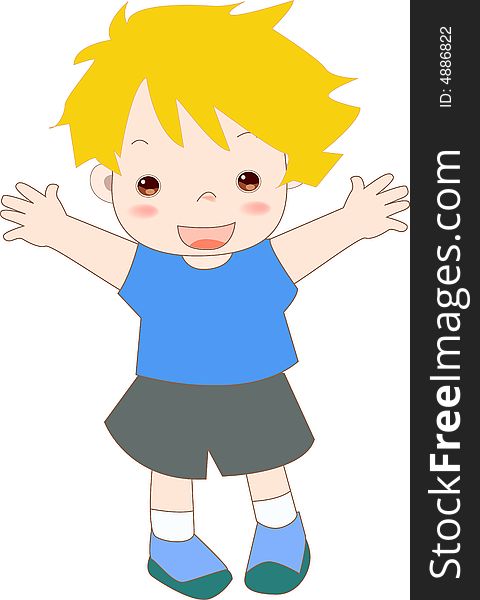 Illustration of a cute boy.