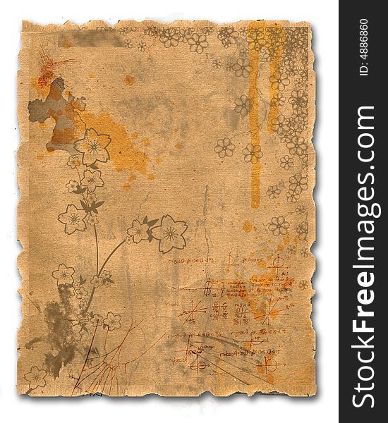Grunge background with texture and floral. Grunge background with texture and floral