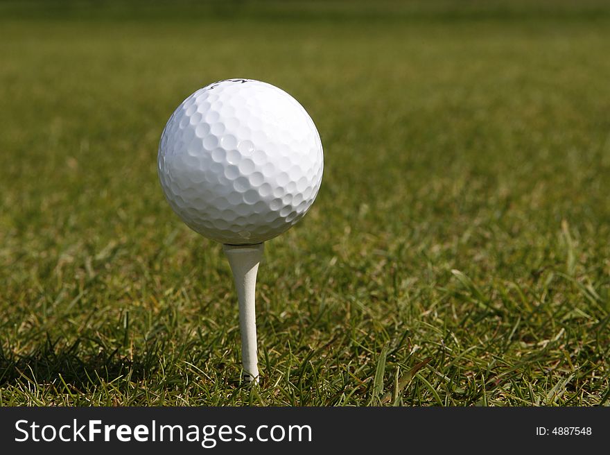 Golf ball on the tee