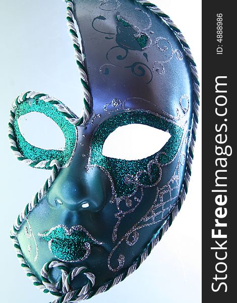 A green mask isolated on a background