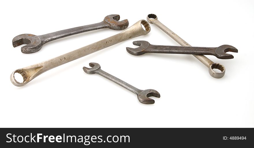 Open box end standard steel wrenches with some years