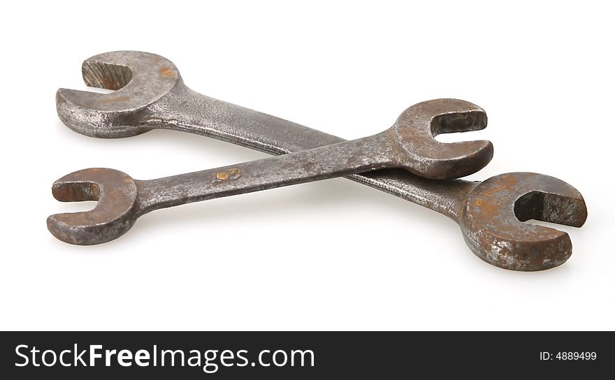 Old vintage open end standard steel wrenches. Old vintage open end standard steel wrenches