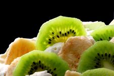 Top Layer Of Pavlova Cake With Banana And Kiwi Stock Image Top Layer Of Pavlova Cake With Banana And Kiwi Stock Image