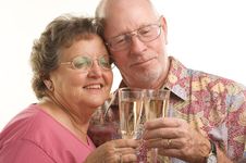 Happy Senior Couple Toasting Stock Photography Happy Senior Couple Toasting Stock Photography