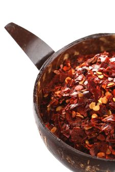 Spices  Hot Red Chilli Chillies Pepper Crushed Royalty Free Stock Images