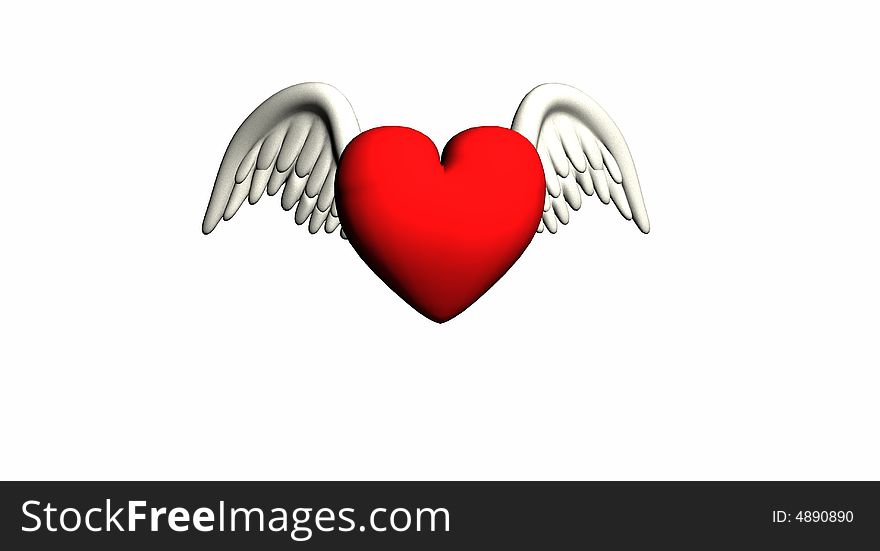 Valantine heart with wings render