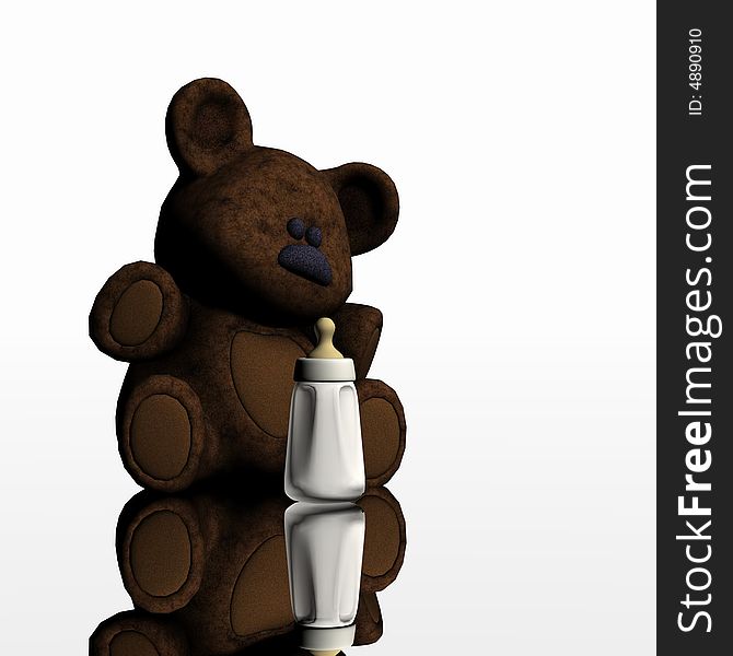 3d render of teddy bear