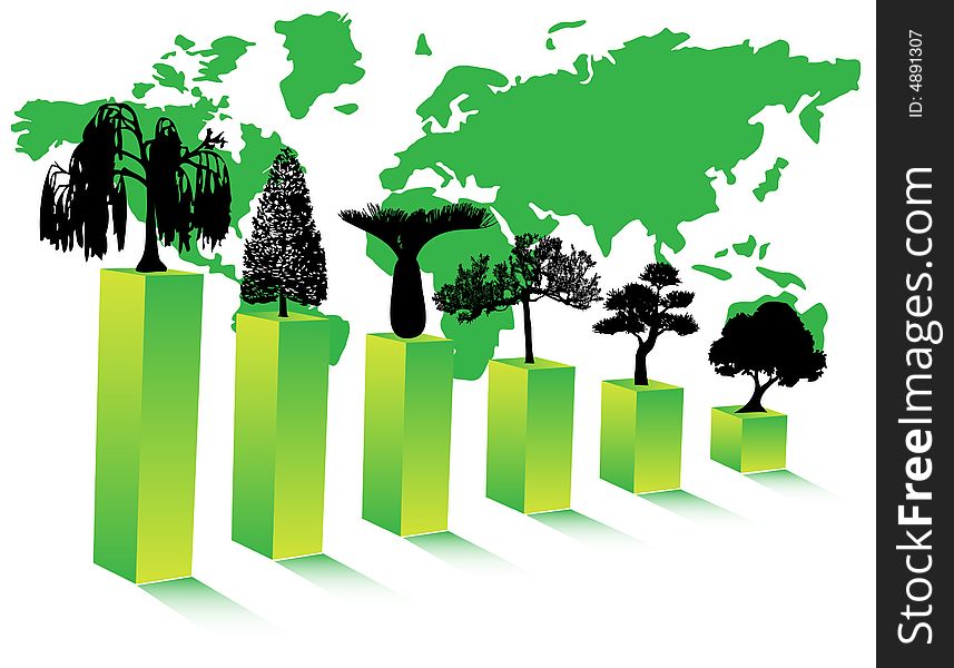 Illustration of trees on the graph. Illustration of trees on the graph