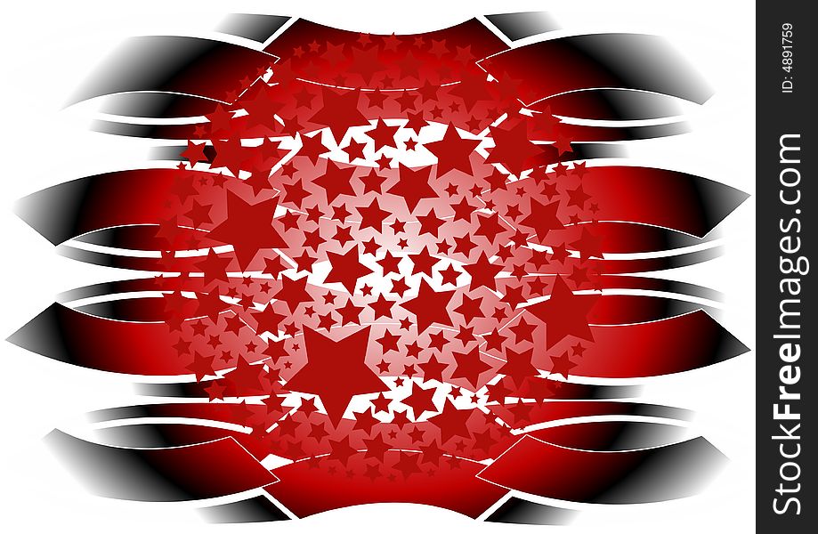 Abstract shiny red background with stars. Abstract shiny red background with stars