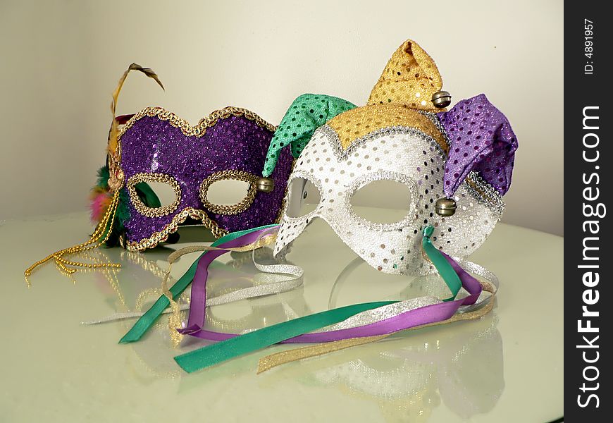 Carnival Masks On Glass 3
