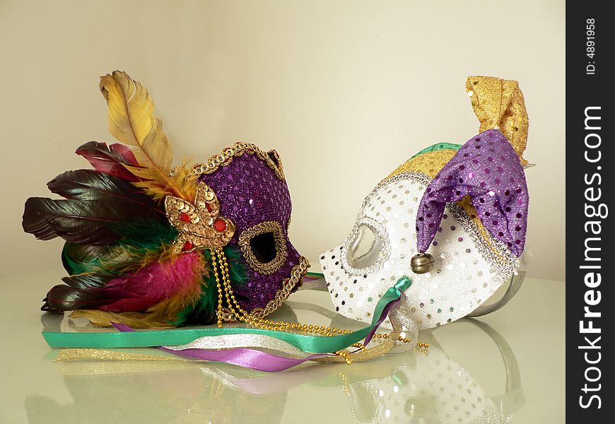 Carnival Masks On Glass 4