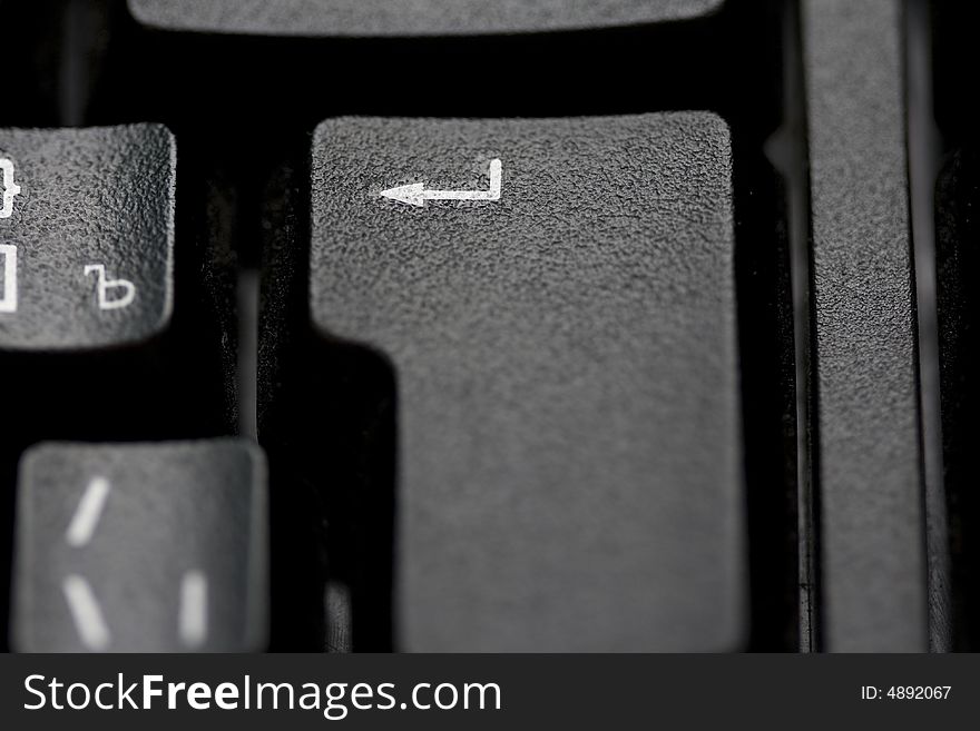 The part of black keyboard close-up. The part of black keyboard close-up
